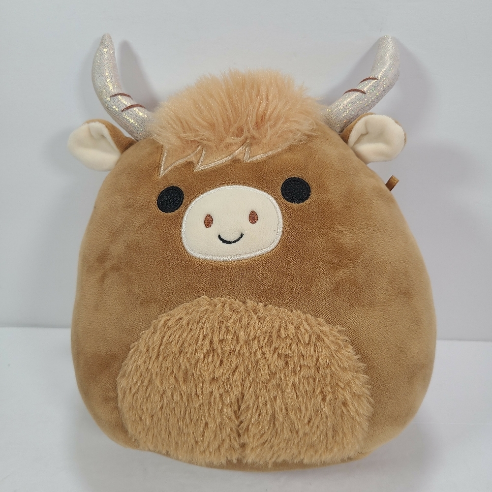 Squishmallow 8" Wilfred The Highland Cow Brown Tan Plush